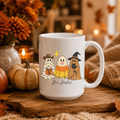 Boo Dudes Halloween Ghost Mug | 15 oz Fall Ceramic Coffee Cup | Spooky Cute Halloween Gift