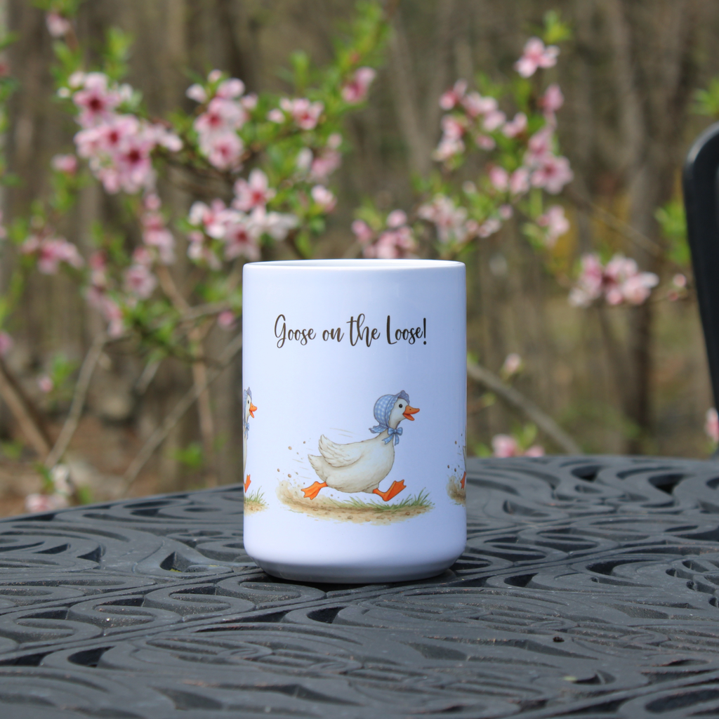1980's Vintage Geese Inspired Goose Mug, Goose on the Loose