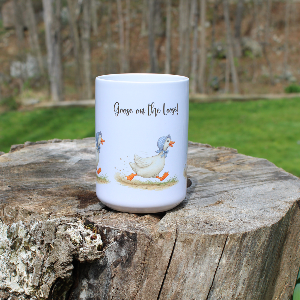 1980's Vintage Geese Inspired Goose Mug, Goose on the Loose
