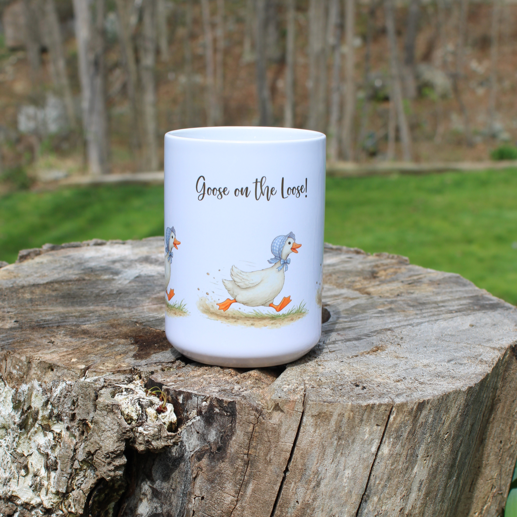 1980's Vintage Geese Inspired Goose Mug, Goose on the Loose
