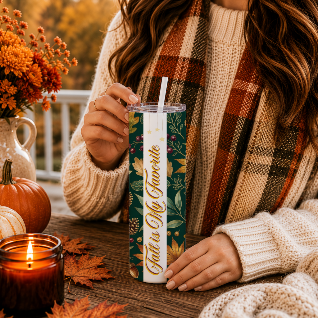 Fall Is My Favorite Tumbler | 20 oz Autumn Coffee Cup | Cozy Thanksgiving Travel Mug