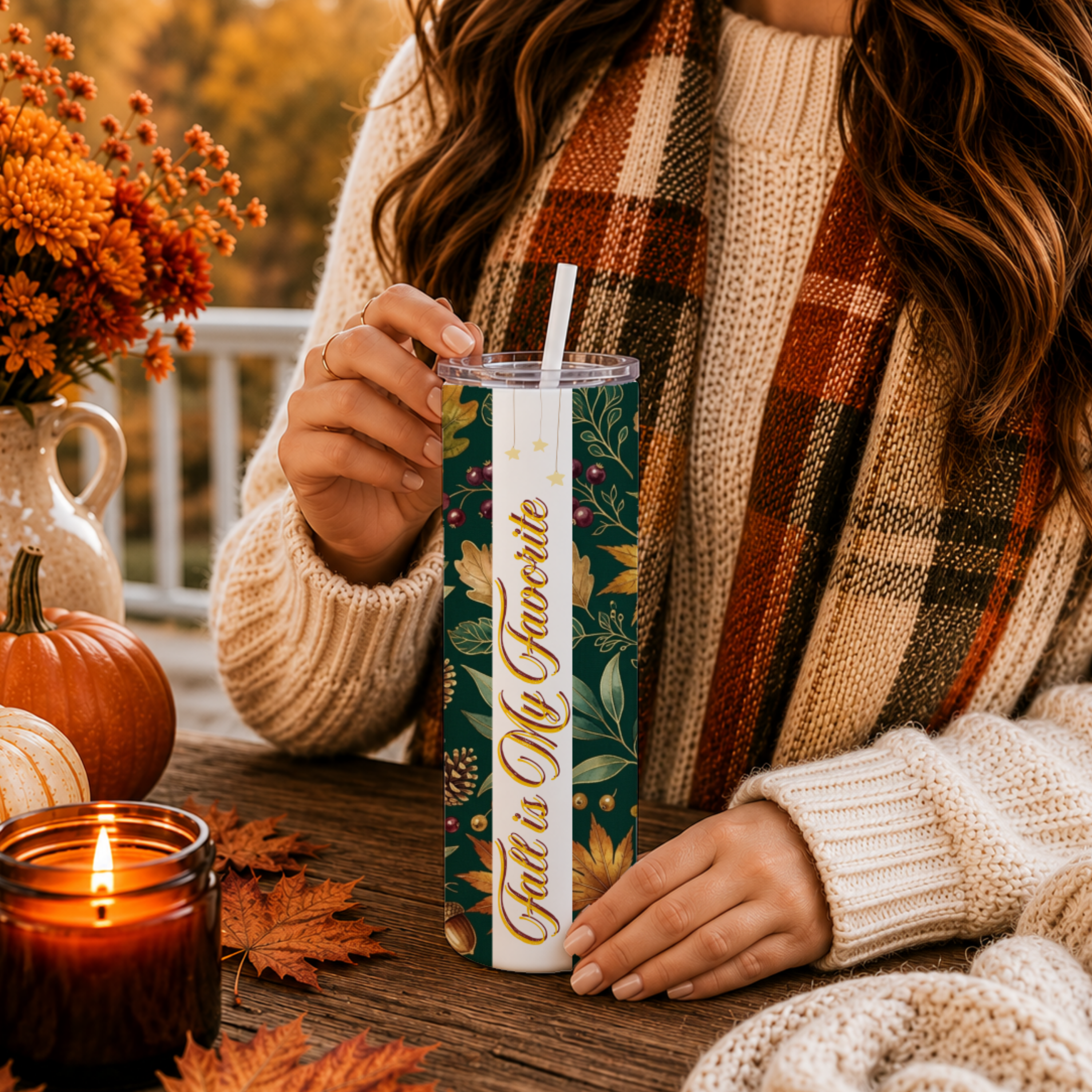 Fall Is My Favorite Tumbler | 20 oz Autumn Coffee Cup | Cozy Thanksgiving Travel Mug