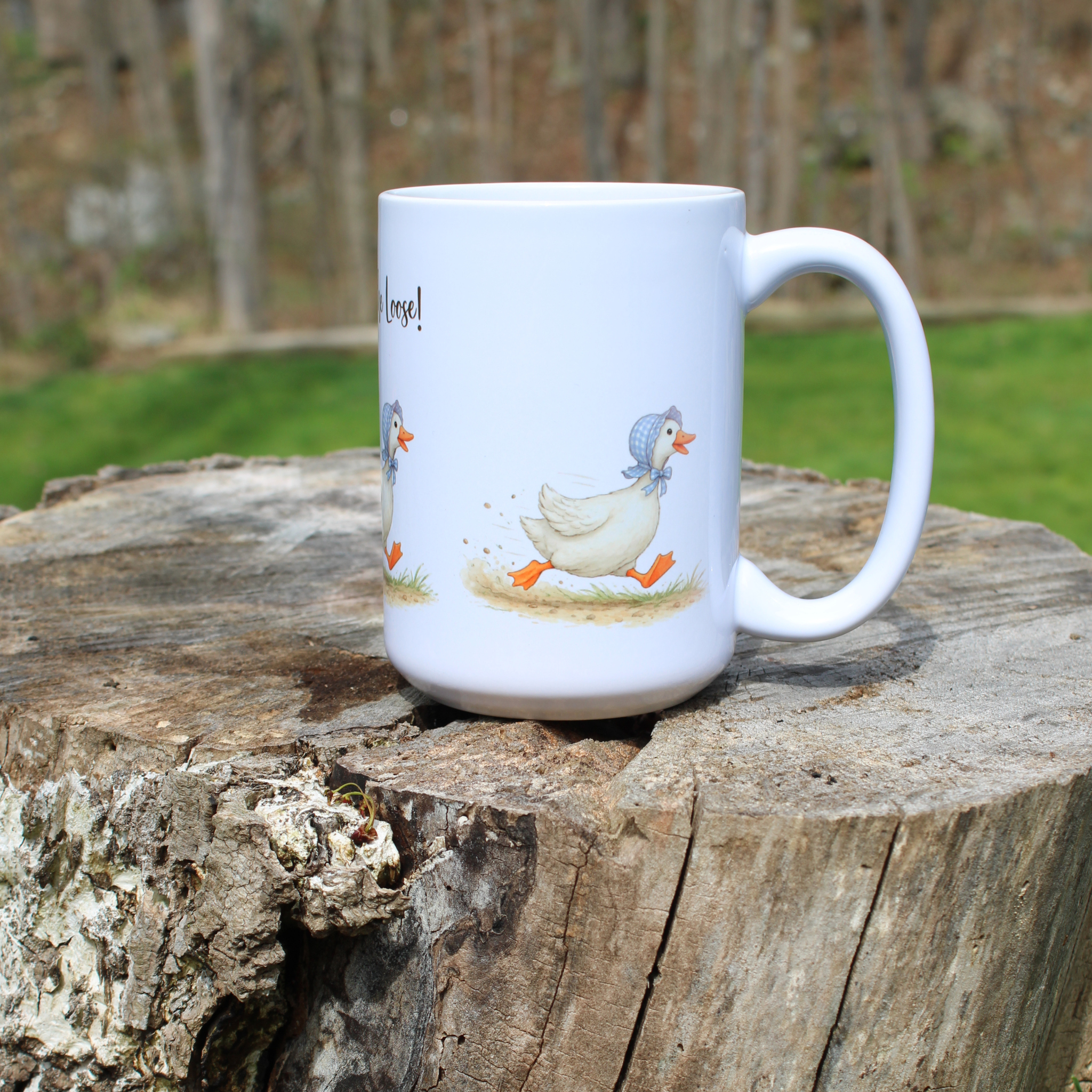 1980's Vintage Geese Inspired Goose Mug, Goose on the Loose