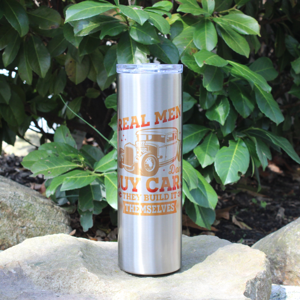 Real Men Don't Buy Cars They Build it Themselves, 30 oz Stainless Steel Car Tumbler, Car Guy Gift Ideas, Car Show, Classic Cars