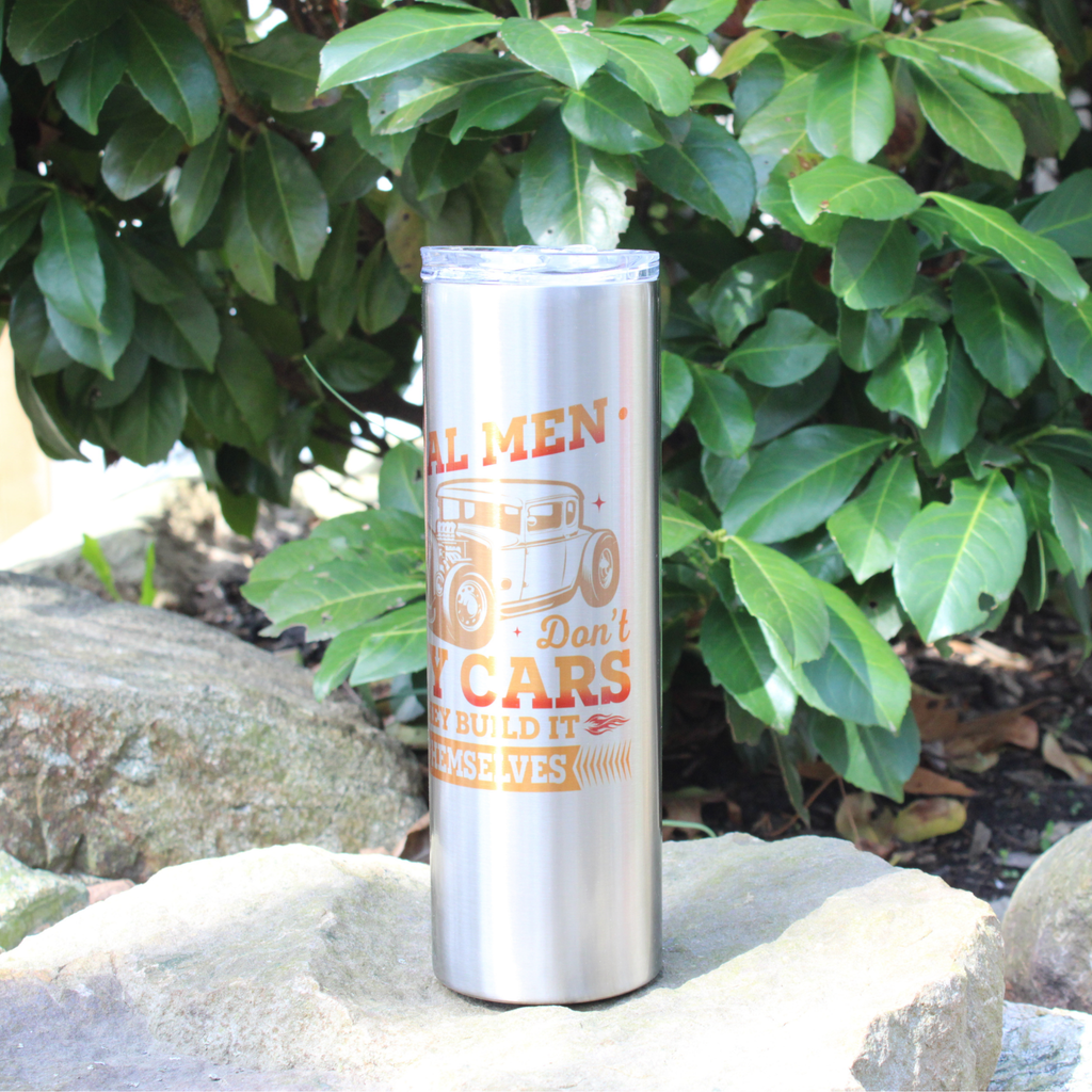 Real Men Don't Buy Cars They Build it Themselves, 30 oz Stainless Steel Car Tumbler, Car Guy Gift Ideas, Car Show, Classic Cars