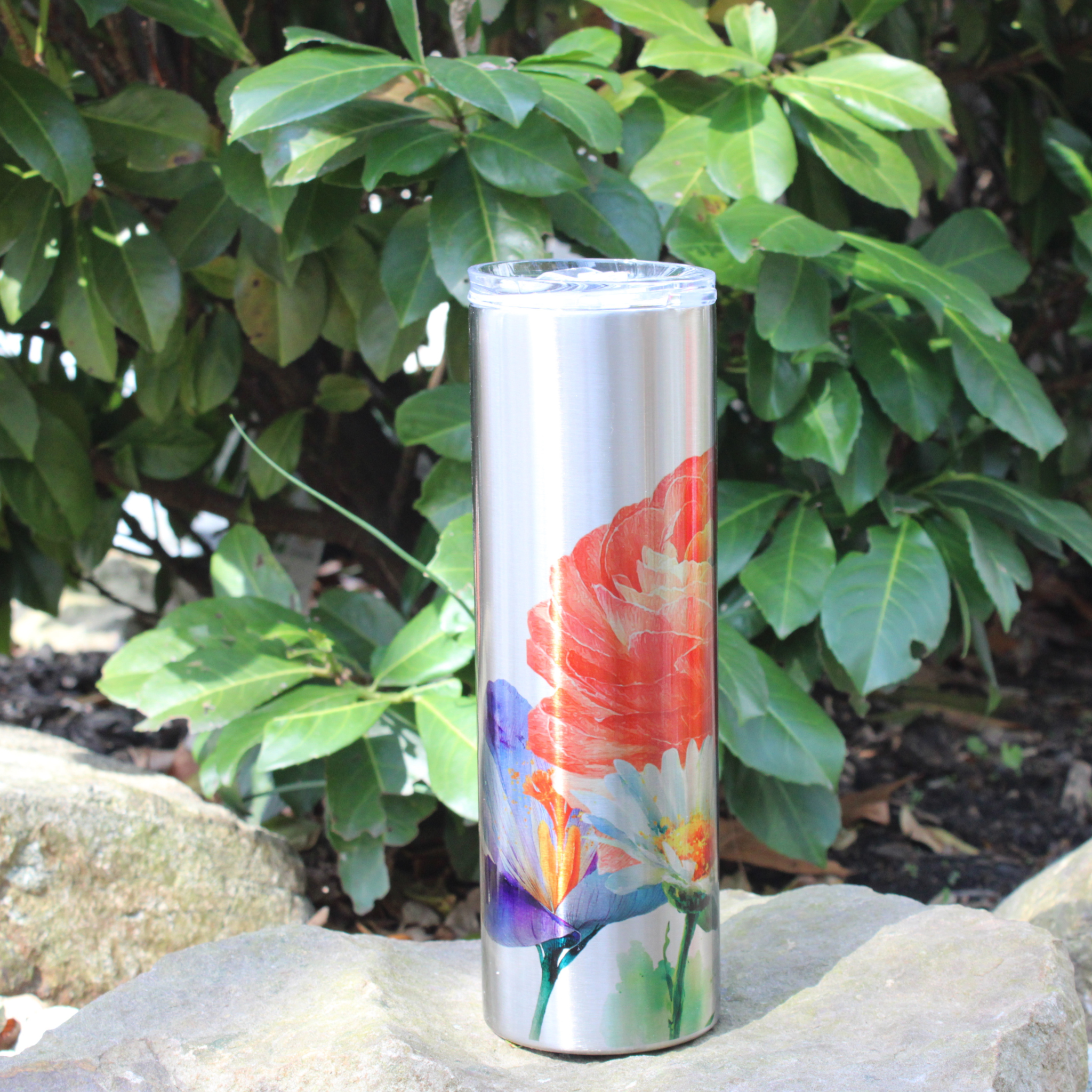Flower Bouquet Spring Tumbler 30 oz Stainless Steel, Watercolor Flowers, Nature Lover Gift