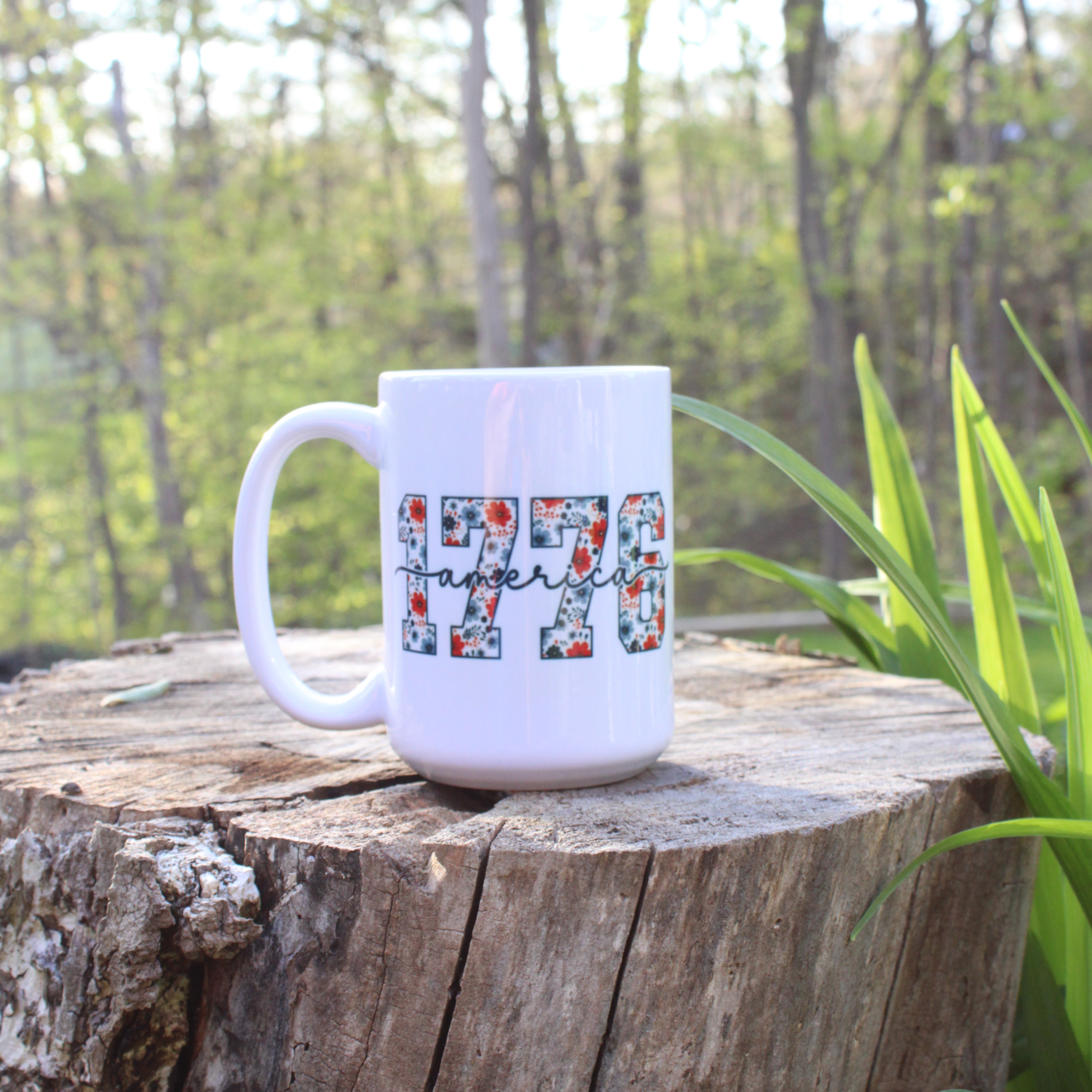 Miniature Highland Cow Coffee Mug, Red White and Moo 4th of July Mug