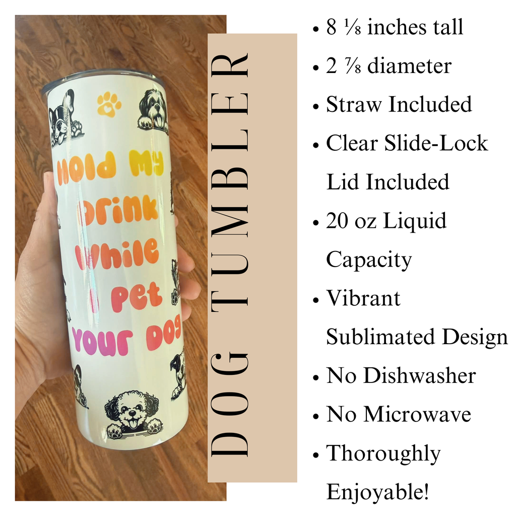 Dog Tumbler - Best Dog Breeds Rainbow Pride 20oz Stainless Steel Tumbler