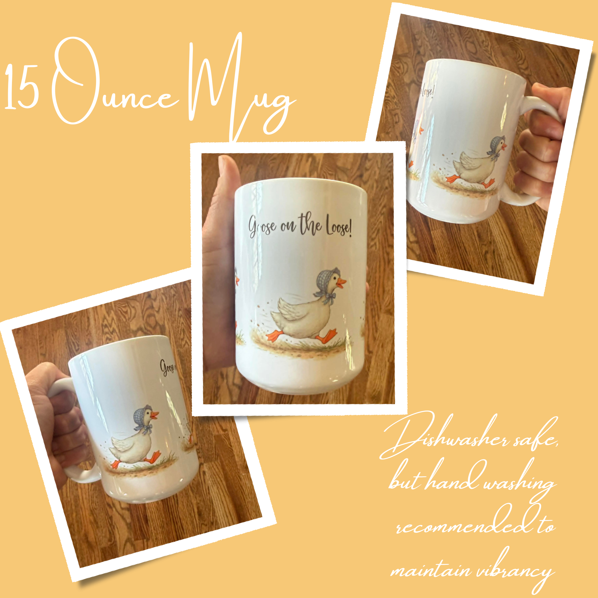 1980's Vintage Geese Inspired Goose Mug, Goose on the Loose