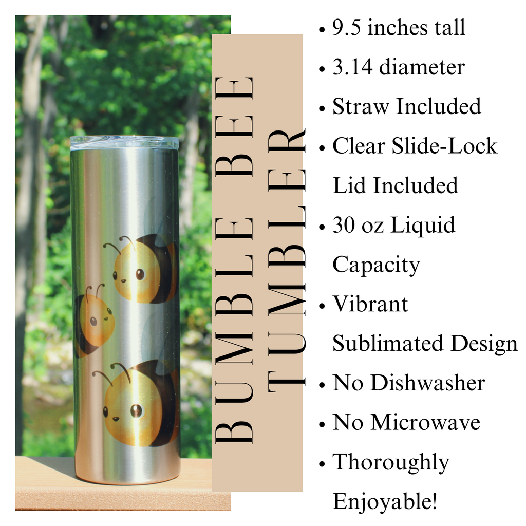 Happy Smiling Bumblebees Tumbler 30oz Stainless Steel