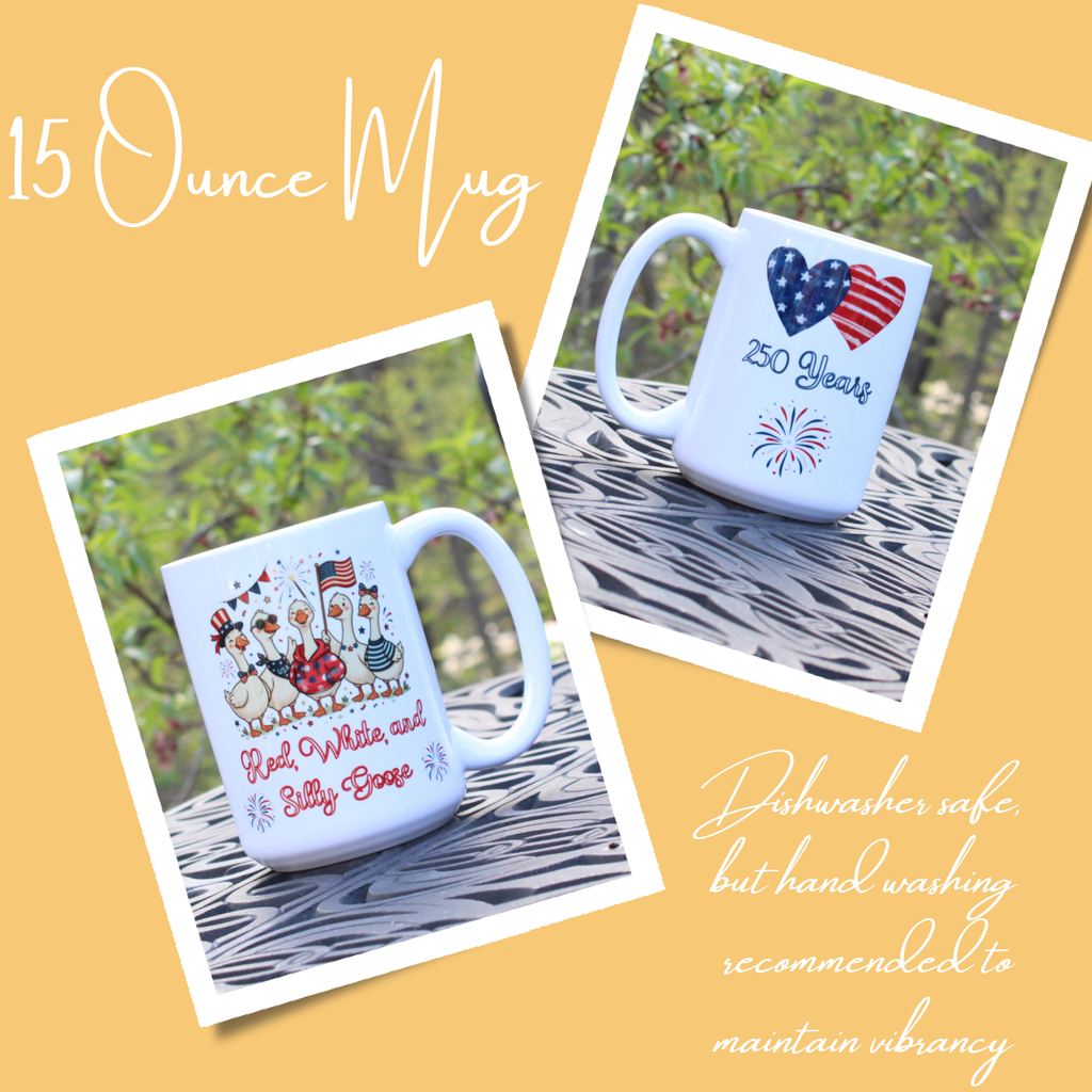 Red, White, and Silly Goose Patriotic Mug, 4th of July Celebration