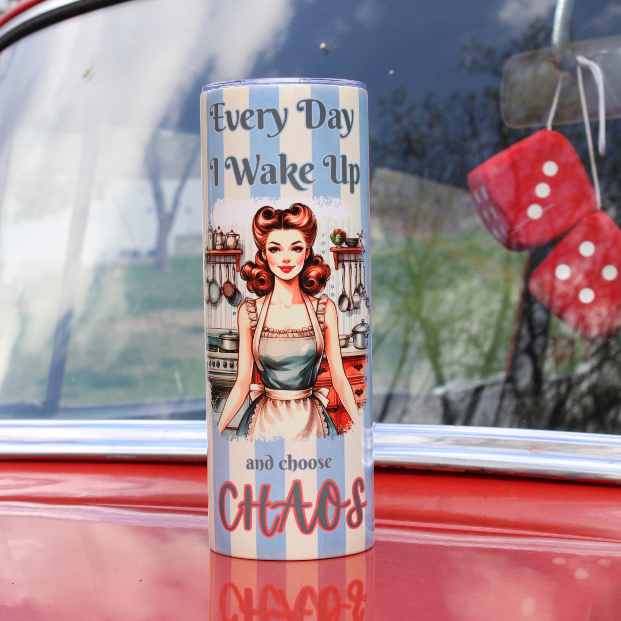 5o's Housewife Retro Tumbler, Funny Gifts for Friends, Rockabilly Fashion, Retro Kitchen Decor, Funny Tumbler, 50's pin up, Retro Cup