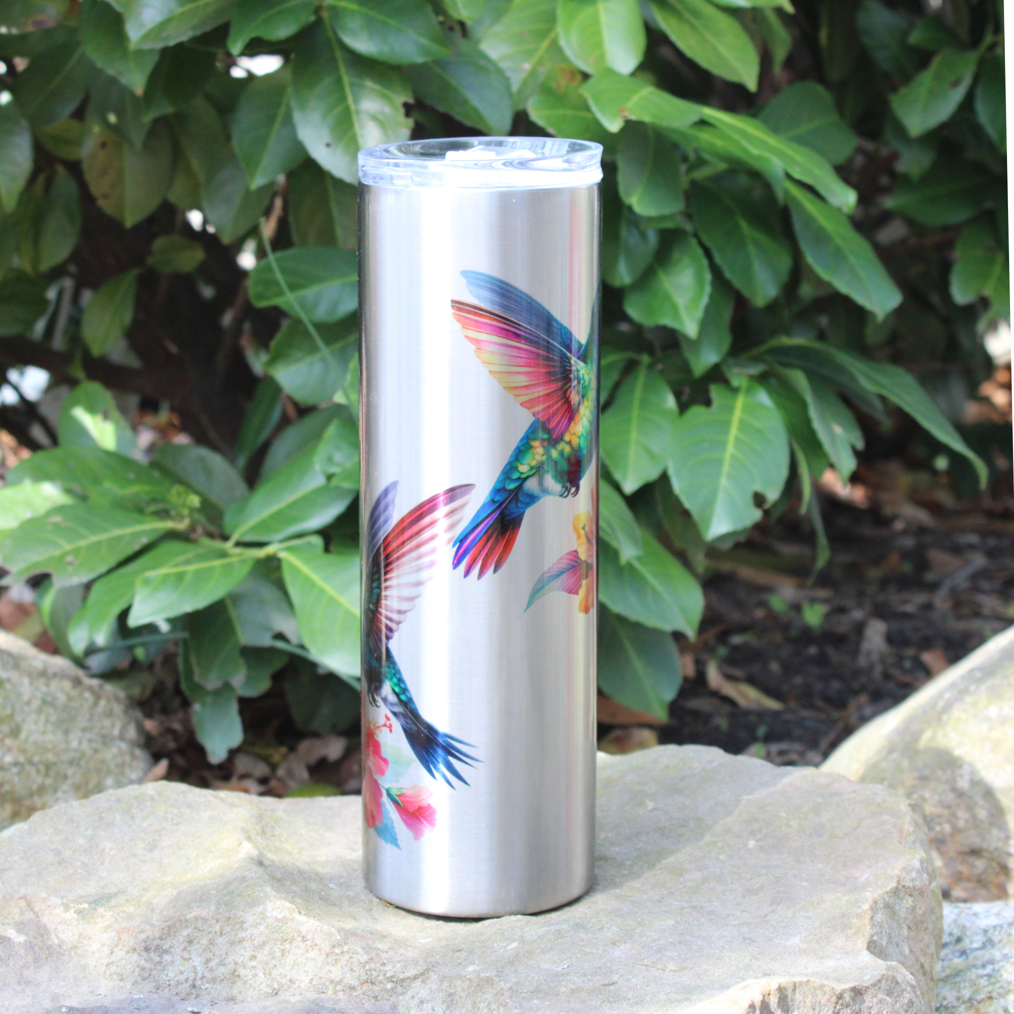 Watercolor Hummingbird 30 oz Stainless Steel Spring Tumbler, Mother's Day Gift, Nature Lovers, Hummingbird and Flower